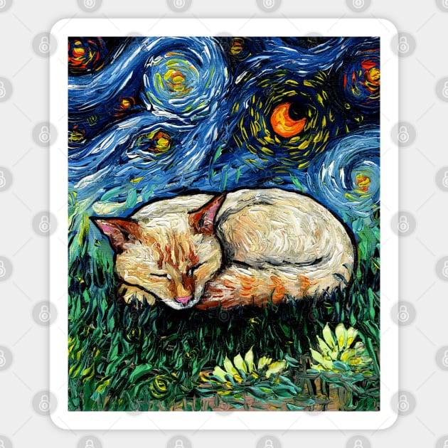 Sleepy Flame Point Siamese Night Magnet by sagittariusgallery